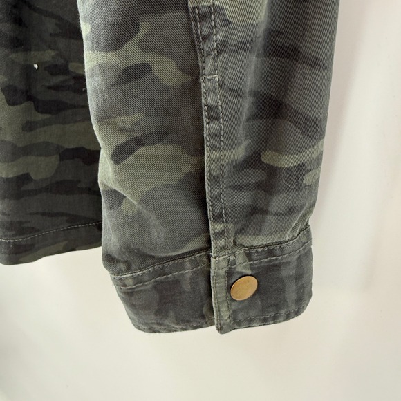 Caslon Women's Camouflage‎ Military Jacket Sz L Green Studded Chore Barn Country - Picture 11 of 14